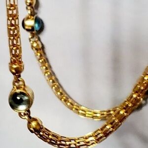 Gold 14k woman’s Necklace Chain AMETHYST &
TOPAZ luxury fashion trendy jewellery